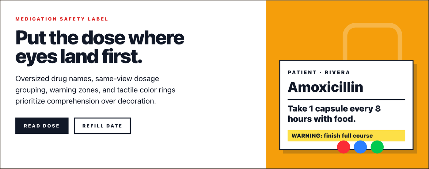 Prescription Label Clarity showcase component screenshot